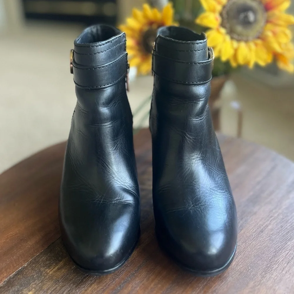 Tory Burch Black Leather Ankle Boots Women’s 5